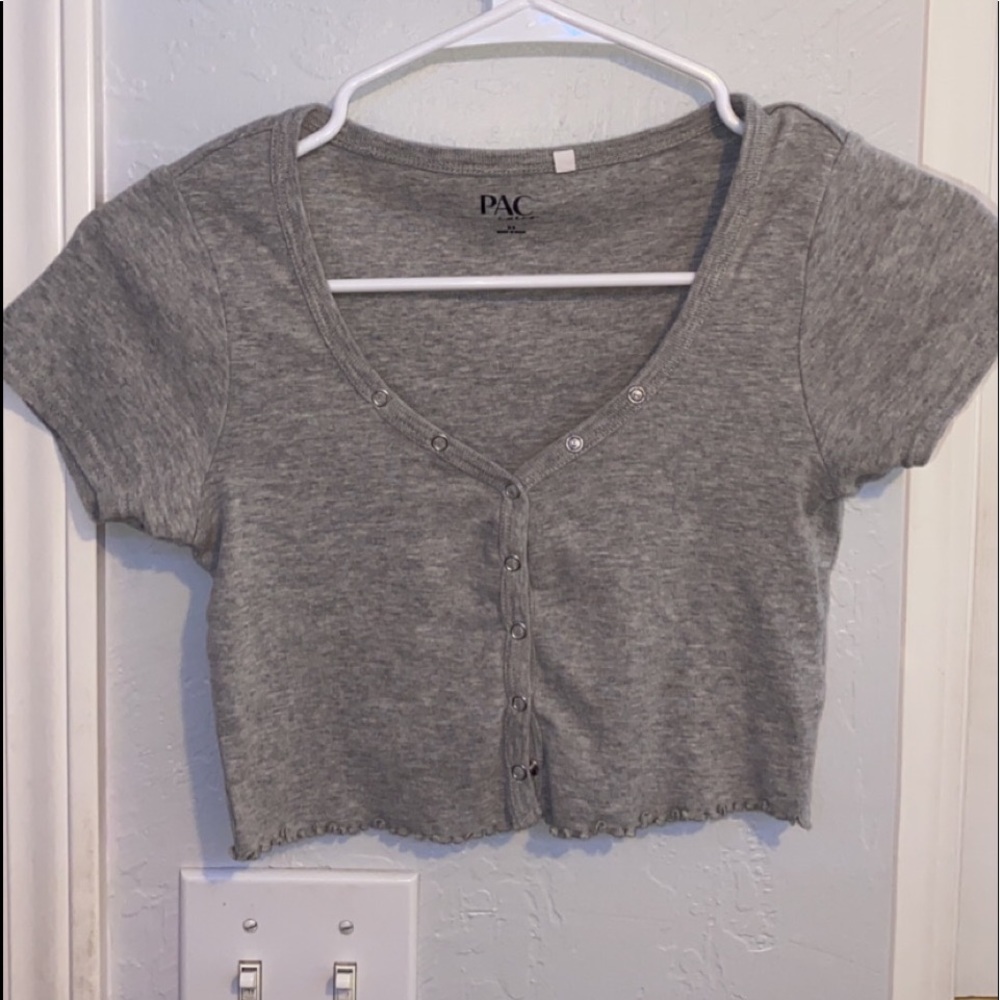 Pacsun Lettuce Edge Cotton Cropped tee
